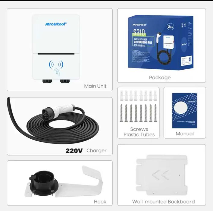 Carregador Wallbox - 7,2 kw - 32 A - C/ APP - c/ 4,5 METROS CABO