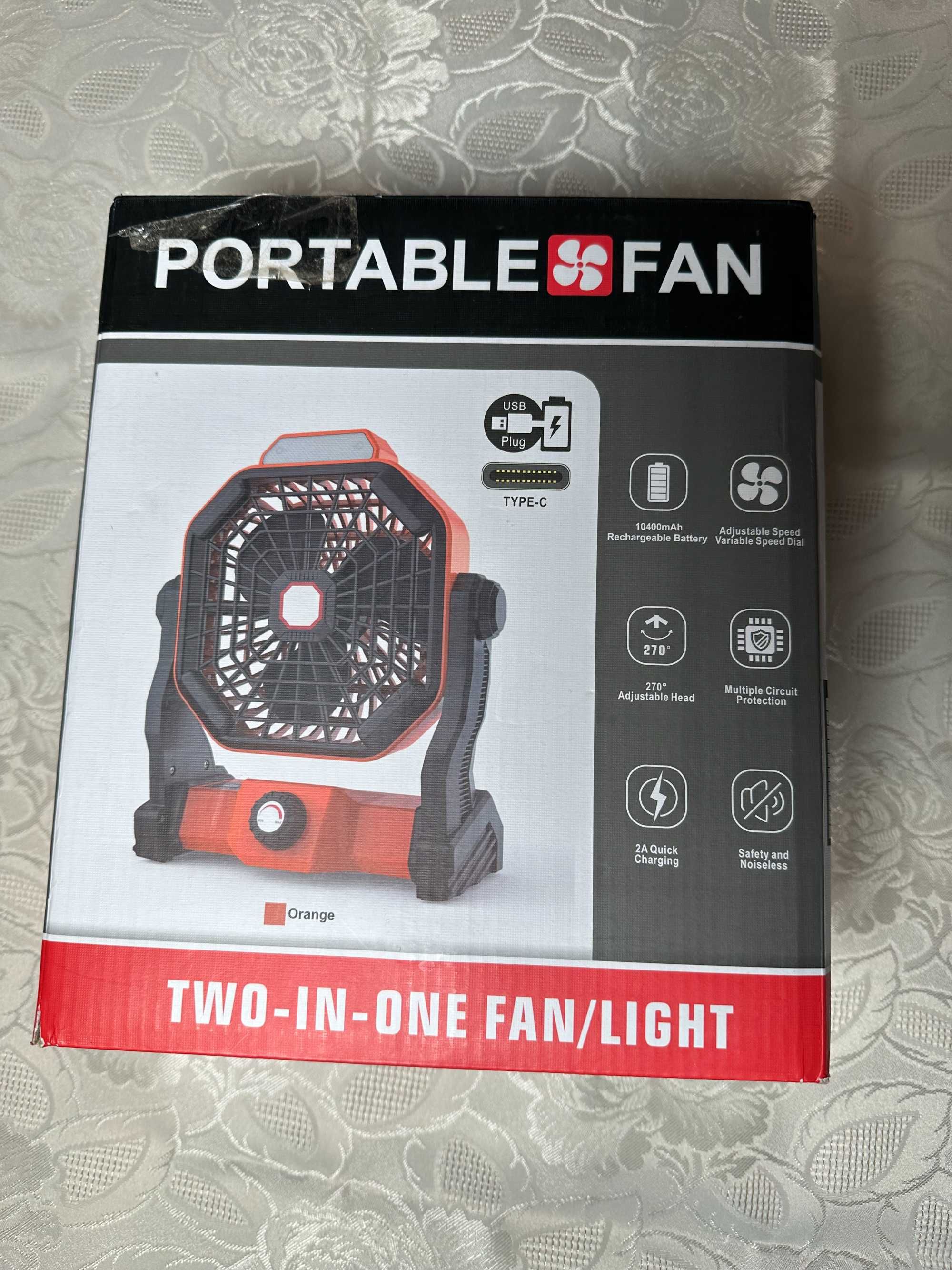 Wiatrak kampingowy ze światłem LED - Portable Fan X20