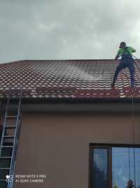 Миття та фарбування дахів фасадів бруківки