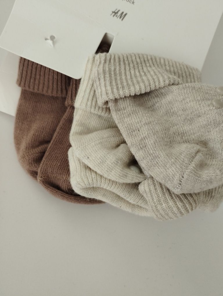 Nowe skarpetki H&M (3 pary) - organiczna bawełna, rozm. 10/12, 12 zł!