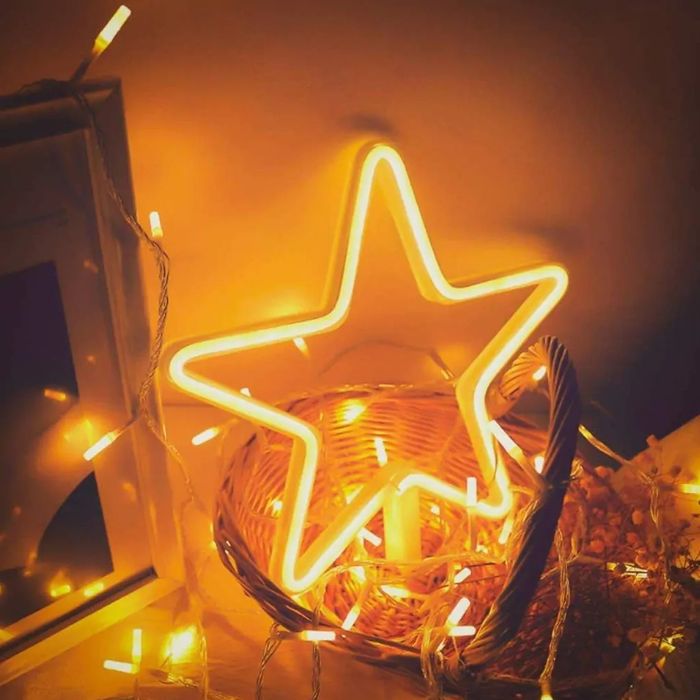 gwiazda led lampka świąteczna neon ozdoba szpic czubek na choinkę 27cm