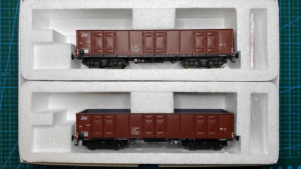 Albert Modell 500011 zestaw 2 wagonów węglarek 401Wb PKP H0 nie PIKO