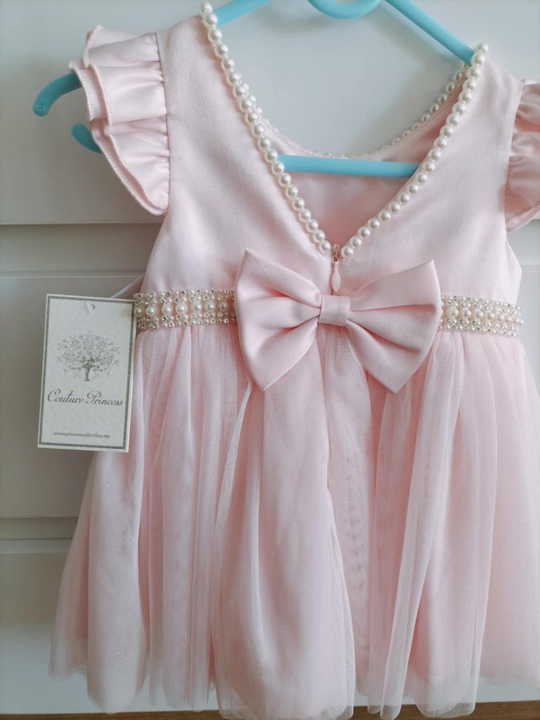 Couture Princess sukienka z perełkami dla małej damy 2 lata. Nowa nies