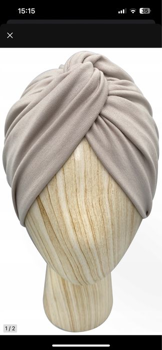 Turban z wiskozy bezowy NOWY