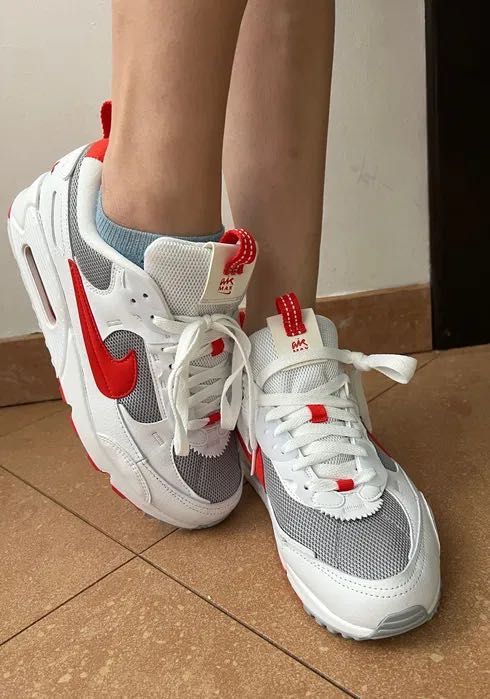 WMNS air max 90 futura nike - Sneakersy niskie 41 pomarańczowy biały