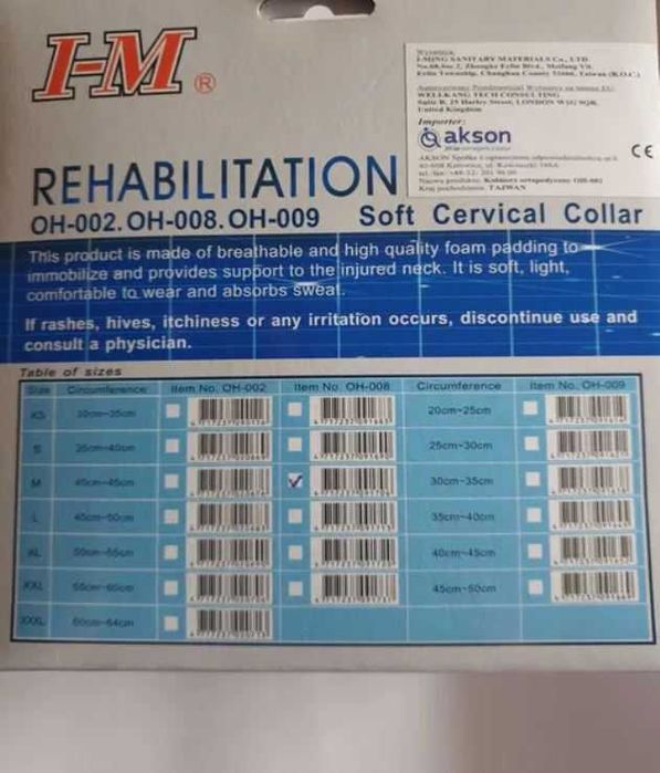 Kołnierz ortopedyczny szyjny