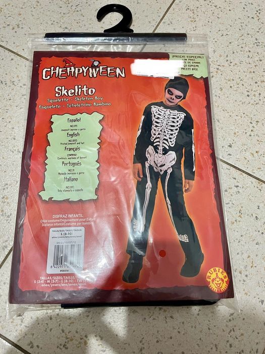 Fantasia de esqueleto 8/10 anos