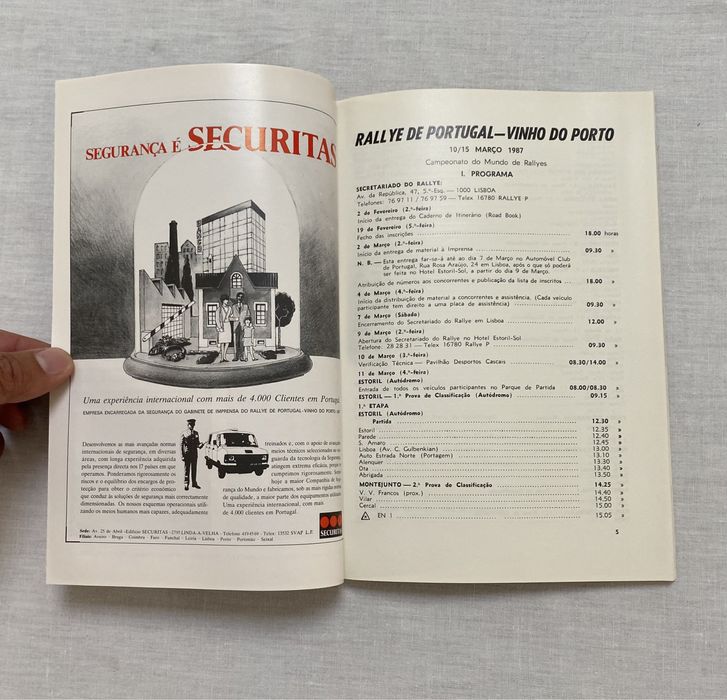 Programa Rallye Rali de Portugal Vinho do Porto 1987
