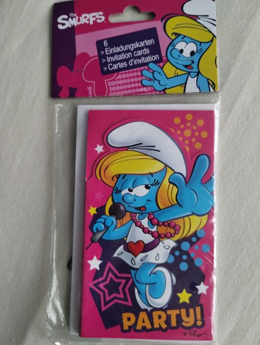 Zaproszenia na urodziny/imprezę - Smerfy