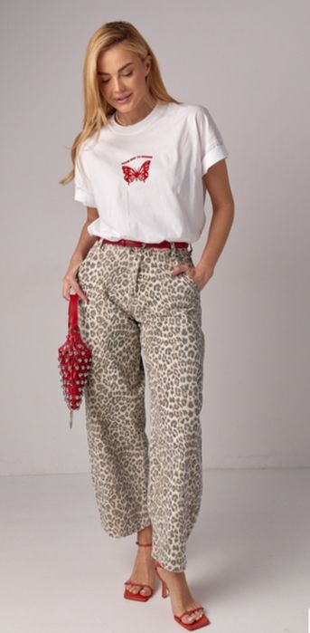 Джинсы Корея Лео принт