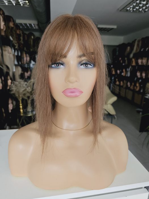 Topper tupet damski Asia jasny naturalny brąz Włosy naturalne