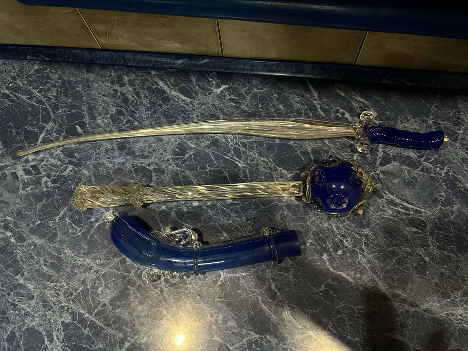 Сувенірний набір на подарунок: шабля, булава і пістоль зі скла