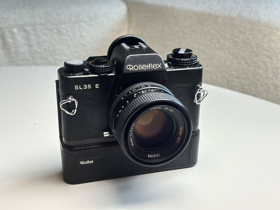 Rolleiflex SL 35 E 50mm f1.8 + winder ,planar aparat analogowy