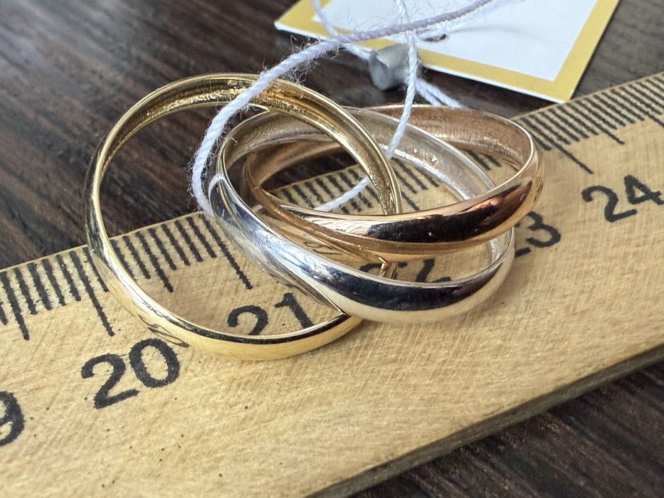 Золота каблучка Cartier потрійне 585 проби разпродаж