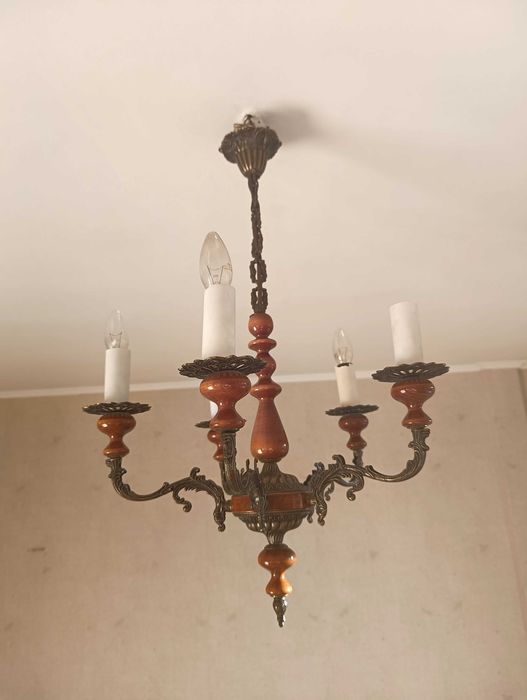 Lampa Żyrandol mosiądz