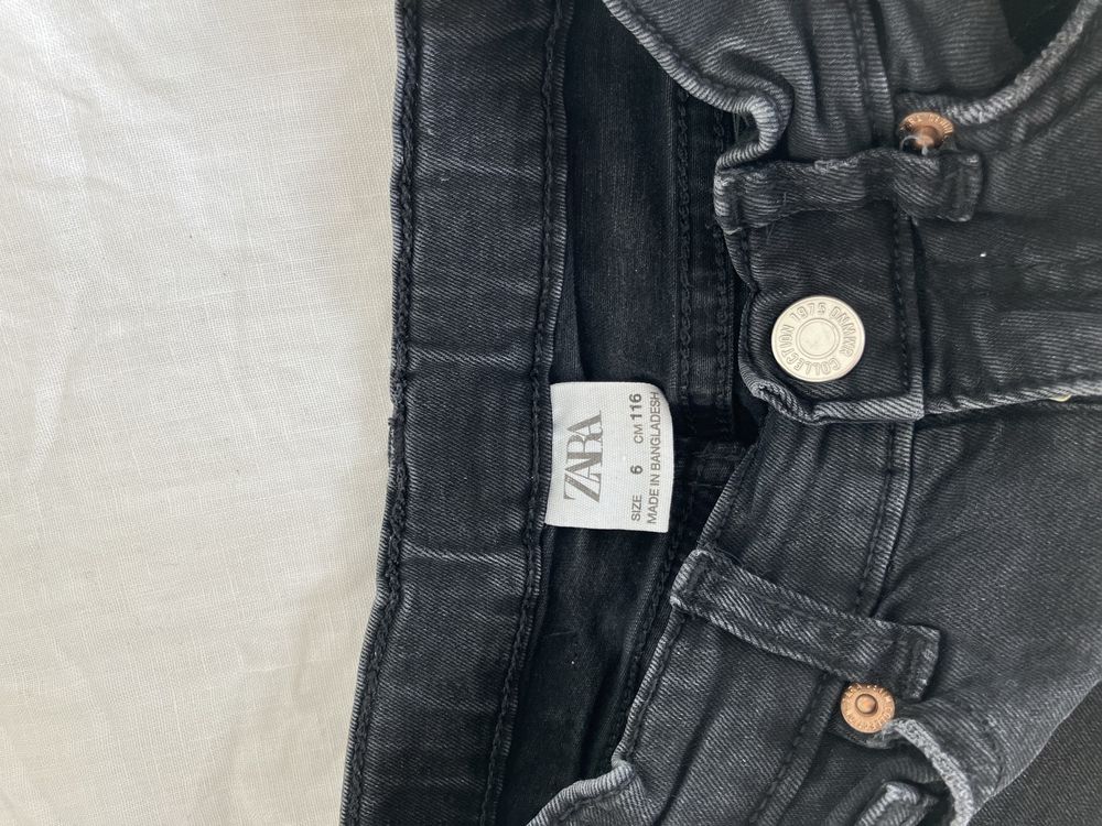 Spodnie Zara 116cm 6 lat jeans czarne