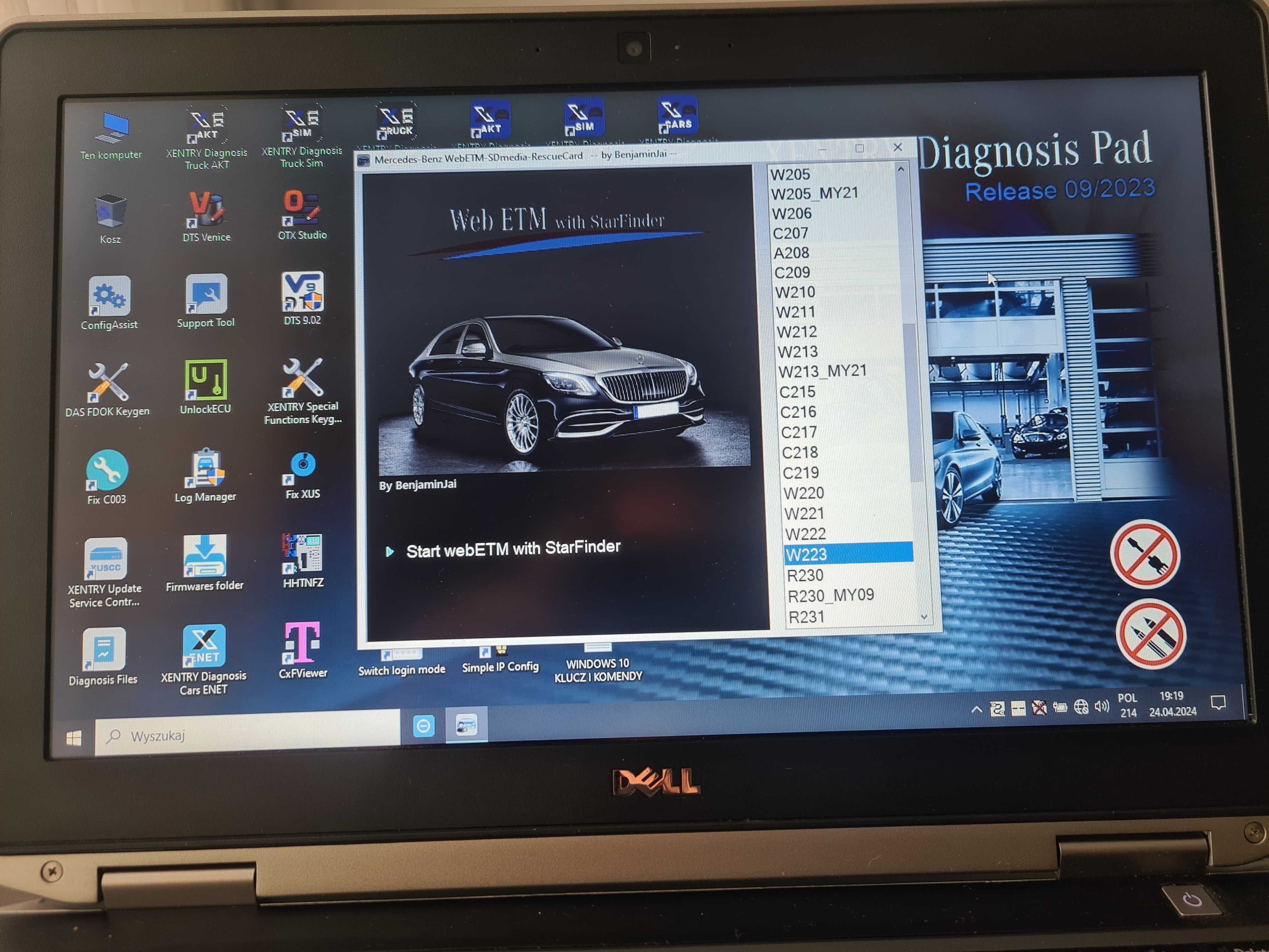 Laptop Dell E6330 z programami Diagnostyki Mercedes Xentry DAS 09.2023