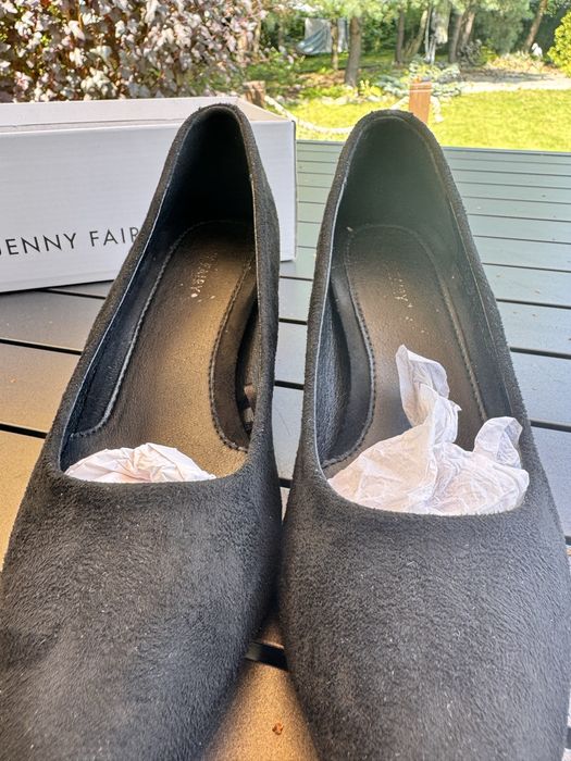 Szpilki, buty na obcasie, czarne, zamsz, roz 37, stan BDB; studniówka