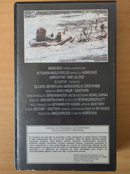 Pelicula en VHS "El Fugitivo" con Harrison Ford