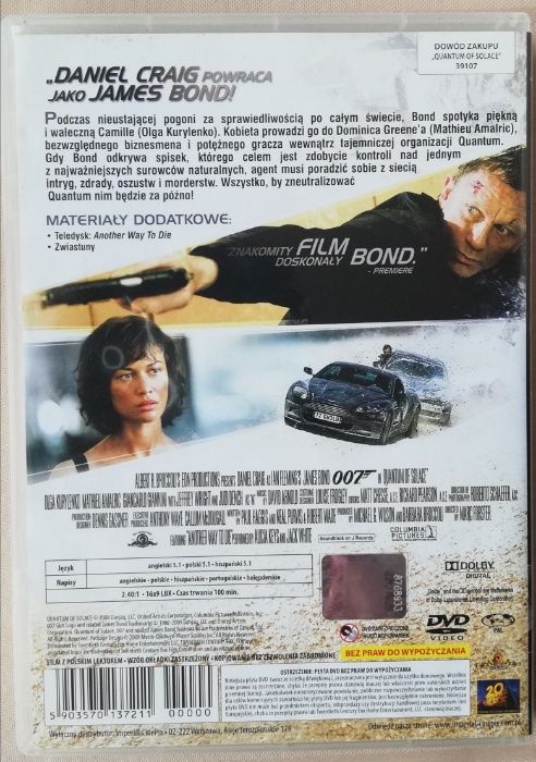 Film DVD James Bond 007 - Quantum of Solace