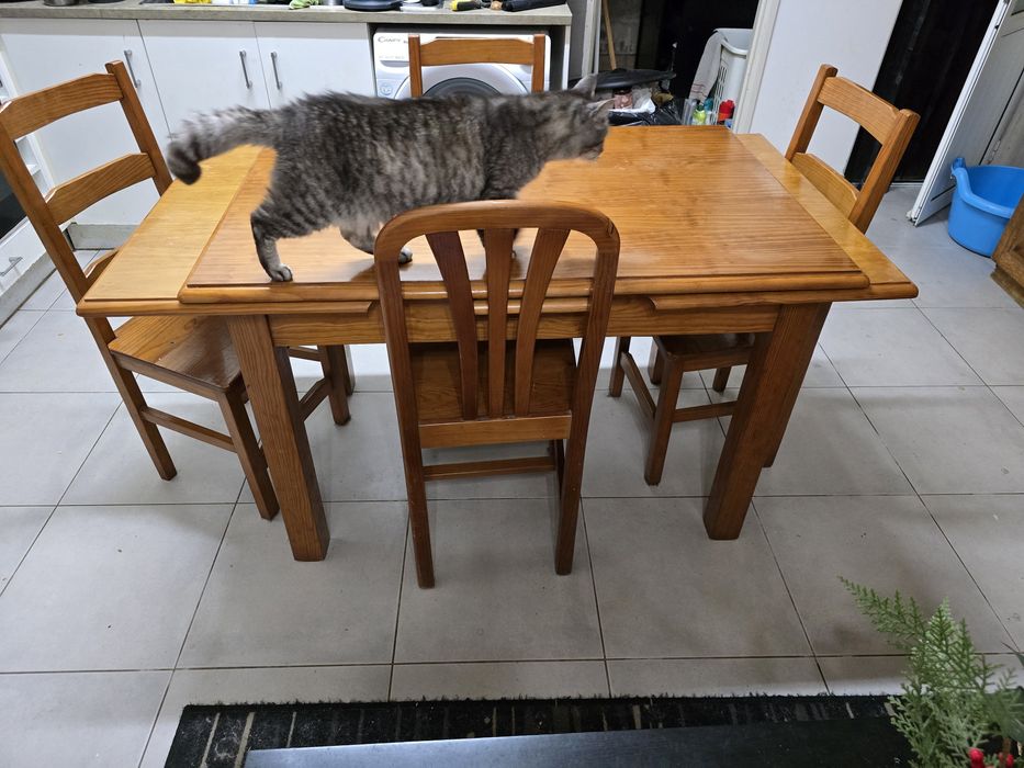 Mesa de jantar ,abre ate 2 metros com 5 cadeiras