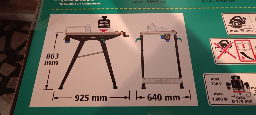Mesa de corte de madeira