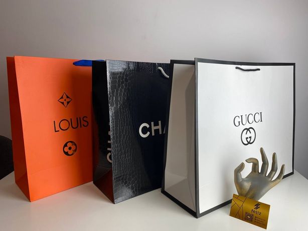 Torebka papierowa prezentowa zakupowa LV Dior premium
