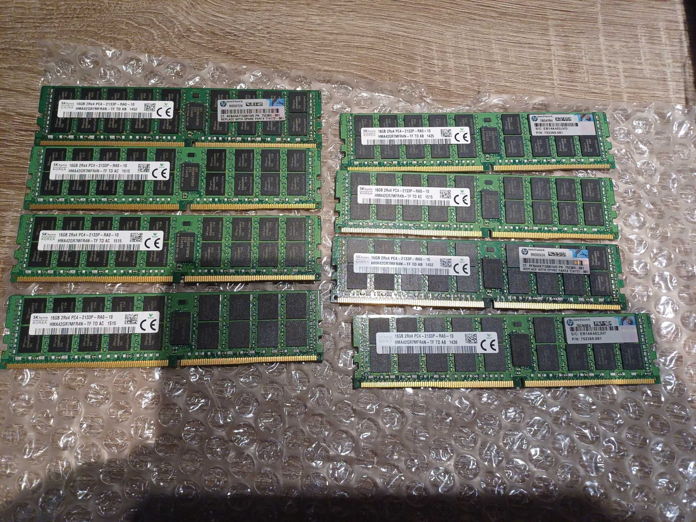 SK Hynix 1x16GB DDR4-2133 RDIMM PC4 8 SZTUK w sumie 128 GB !