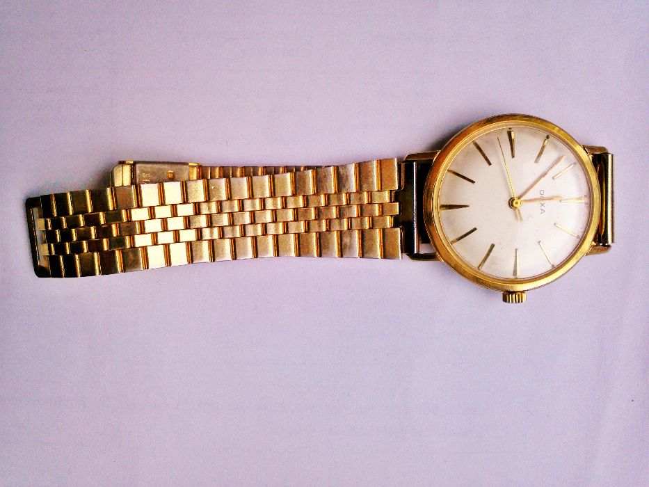 Zegarek męski naręczny złocony Doxa antywstrzasowa Szwajcar sprawne