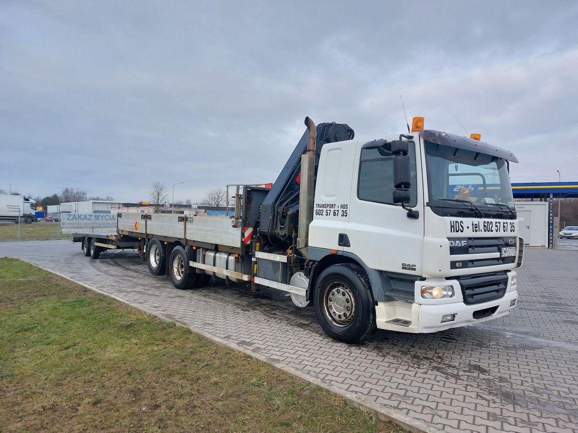 Daf CF75, HDS HIAB 330+ przyczepa