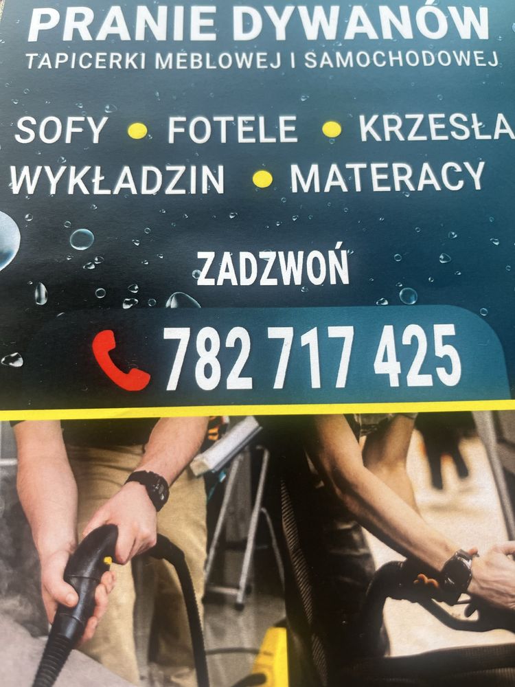 Pranie, czyszczenie dywanów, tapicerki meblowej i samochodowej