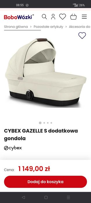 Gondola Cybex gazzele s gold