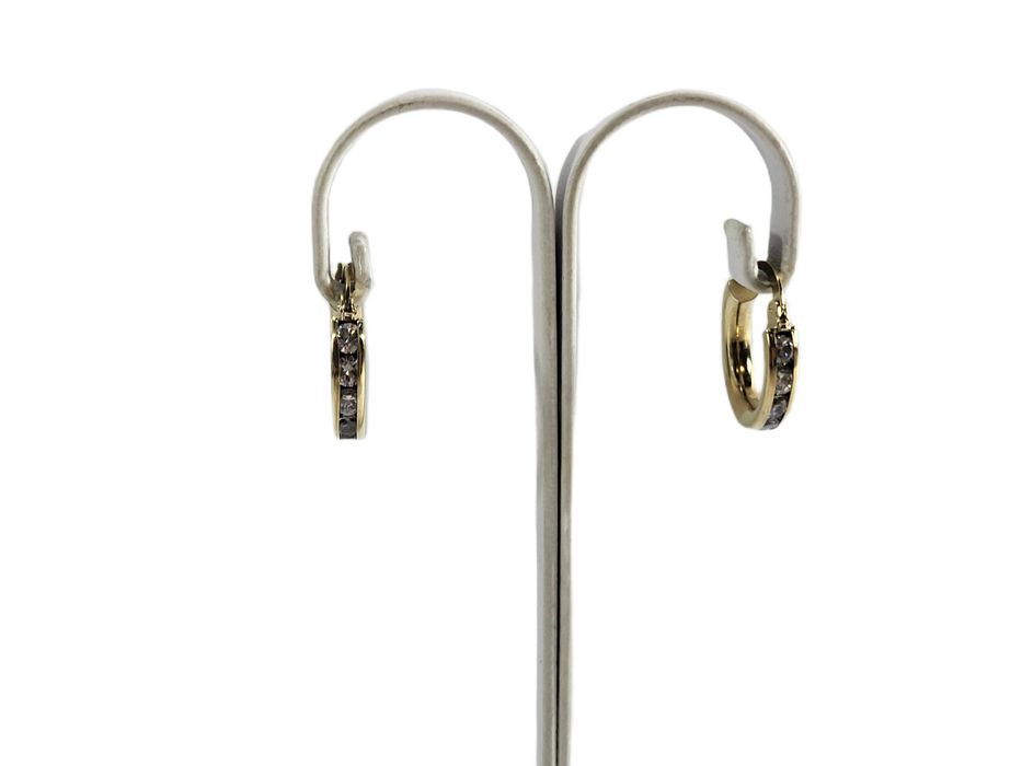 Eleganckie złote kolczyki kółka 375 na zatrzask