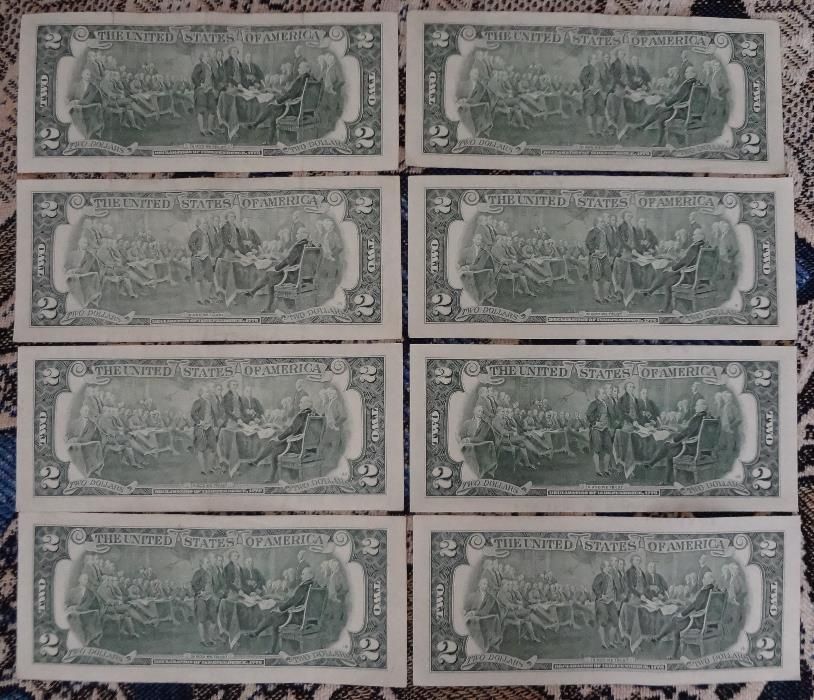 Банкноты 2 доллара (two dollars) США 2003, 2009, 2013, 2017