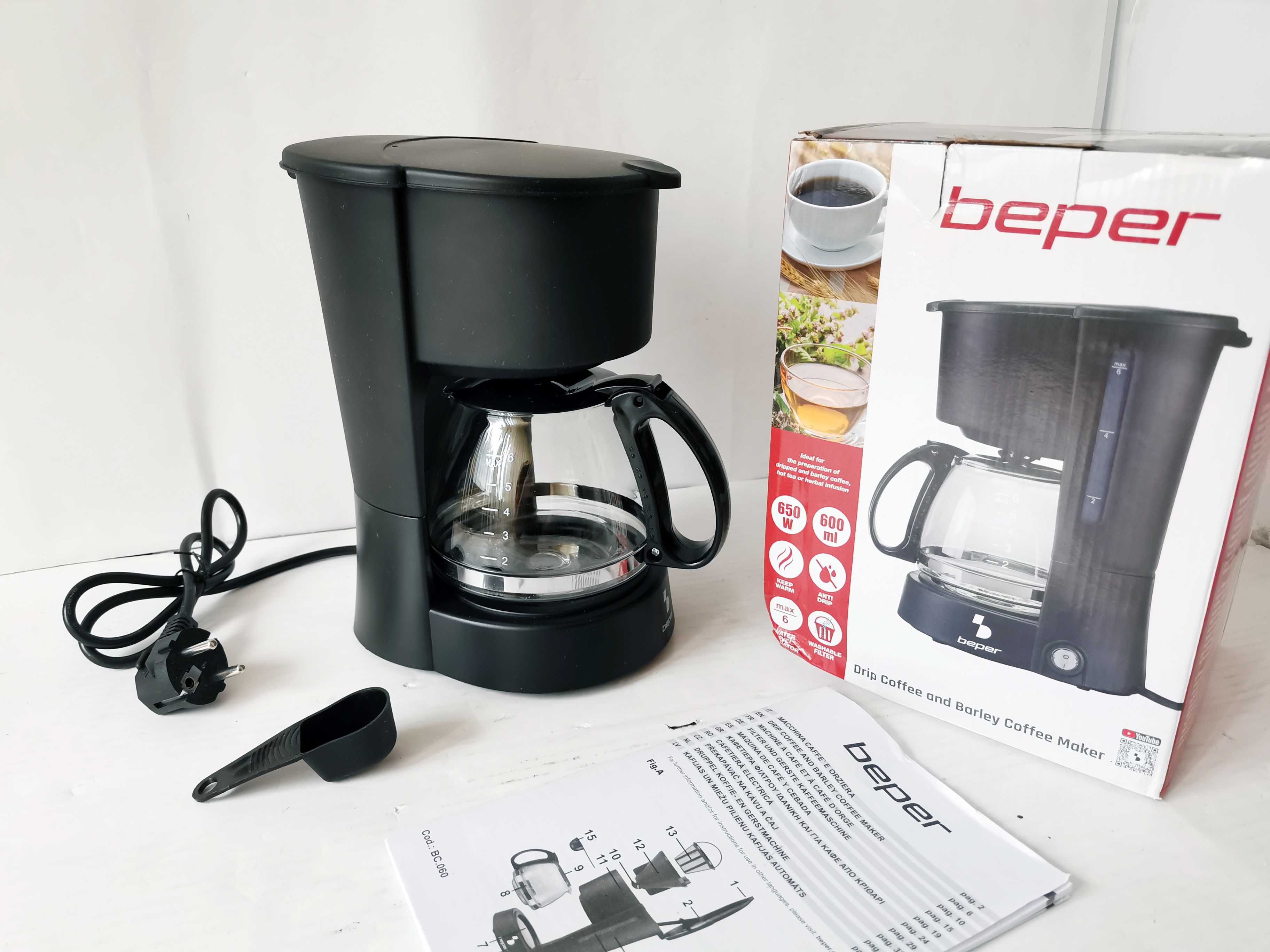 Ekspres przelewowy Beper BC.060 poj. 0,6 L czarny
