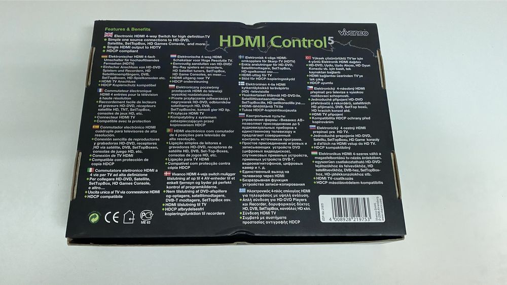 HDMI Switch - C/ Comando (Novo na caixa)