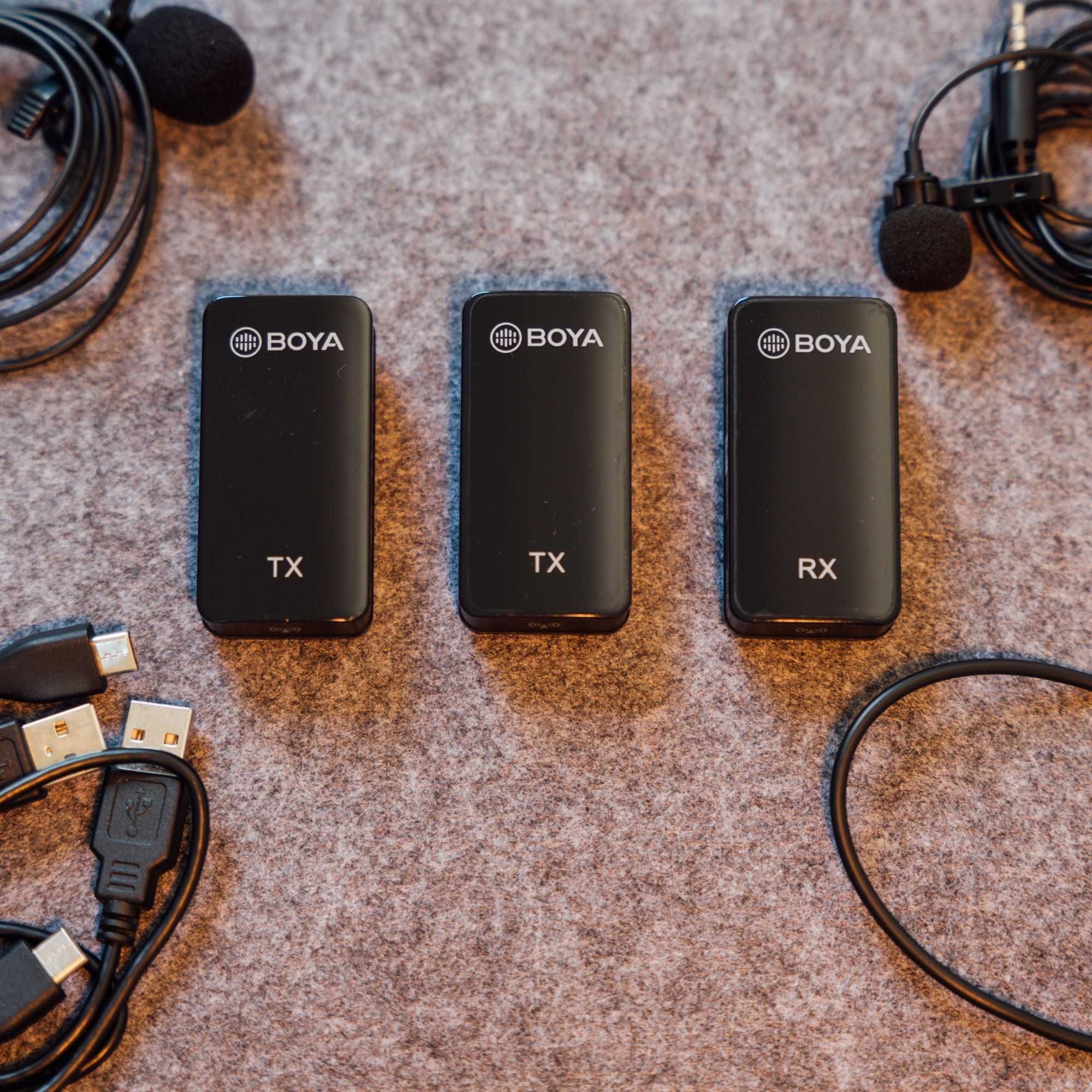 Wireless Mic Boya BY‑XM6: 2 transmissores e 1 recetor
