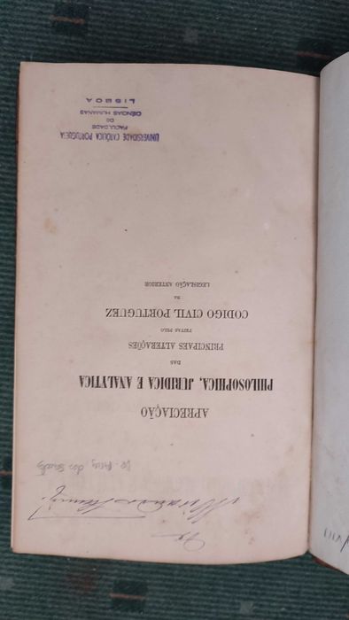 Apreciação Philosophica juridica Analytica Codigo Civil Portuguez-1871