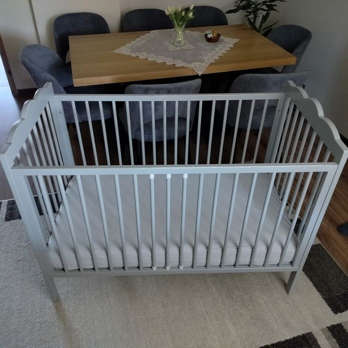 Łóżeczko dziecięce 120x60+ materac kokosowy- Oliwier szary