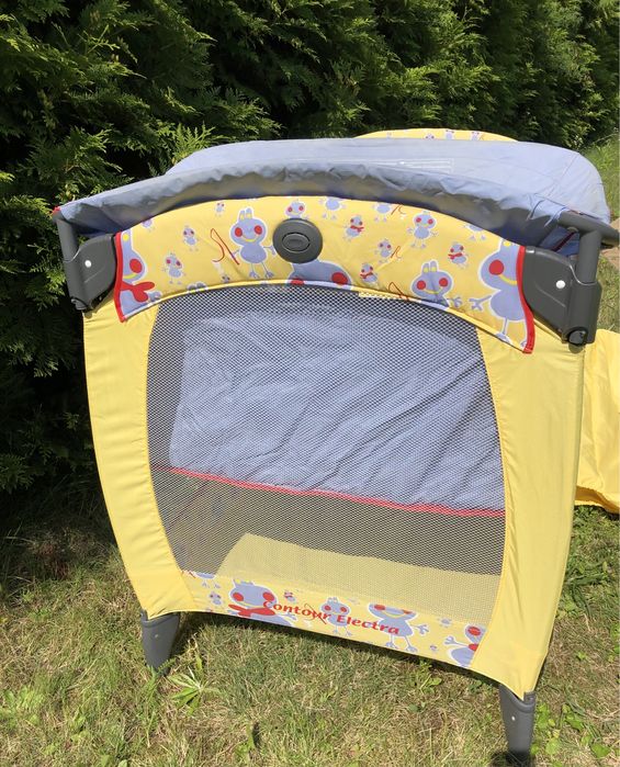 Lozeczko turystyczne z przewijaniem 2 poziomowe, pozytywka, torba