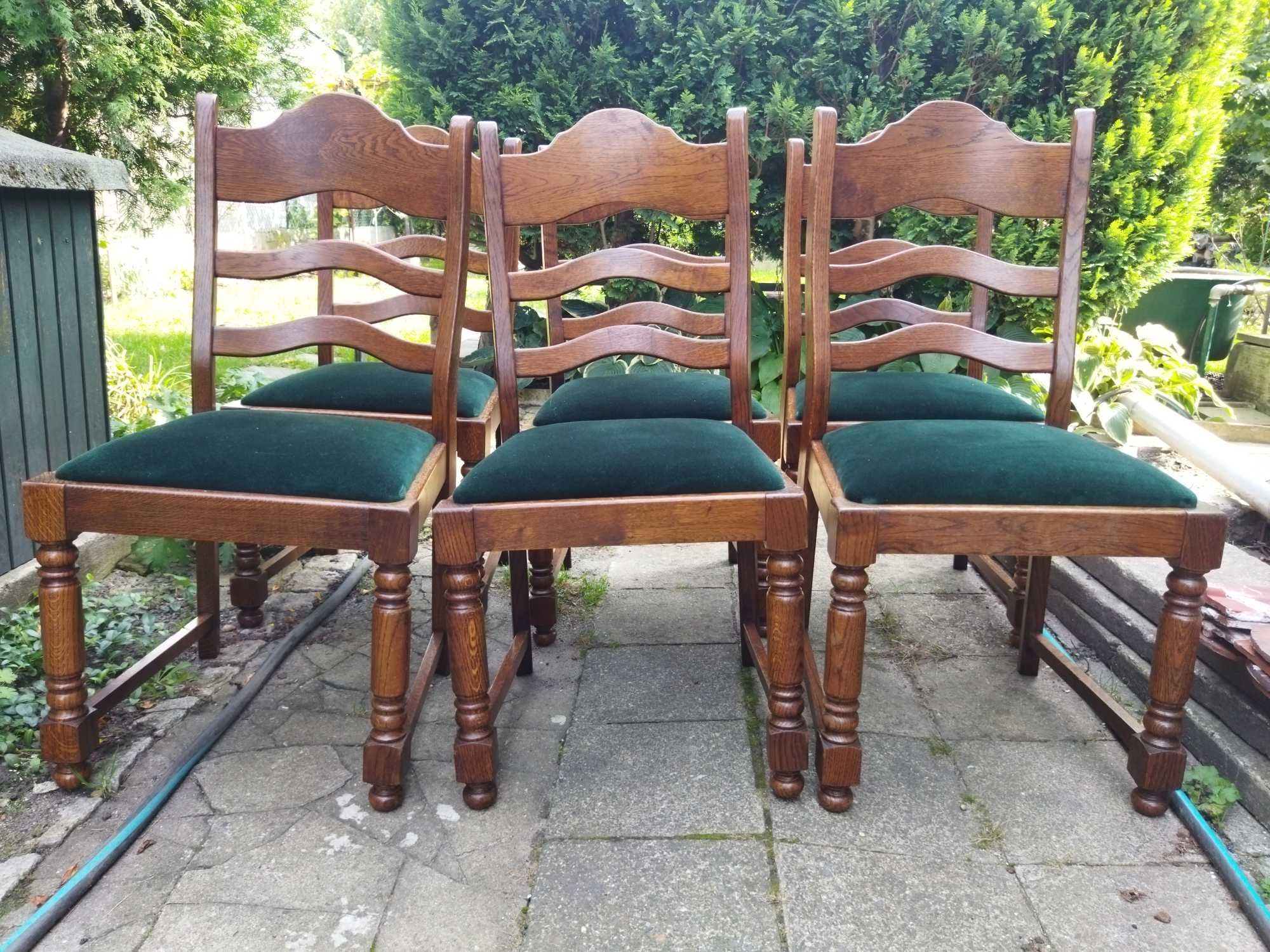 krzesło dębowe drewniane przepiękne po renowacji