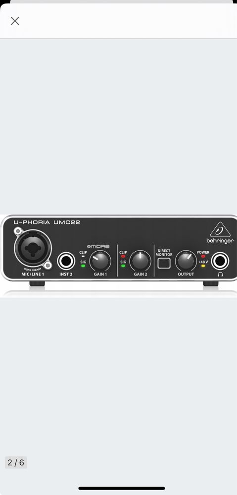 Audio interfejs Behringer UMC22 czarny