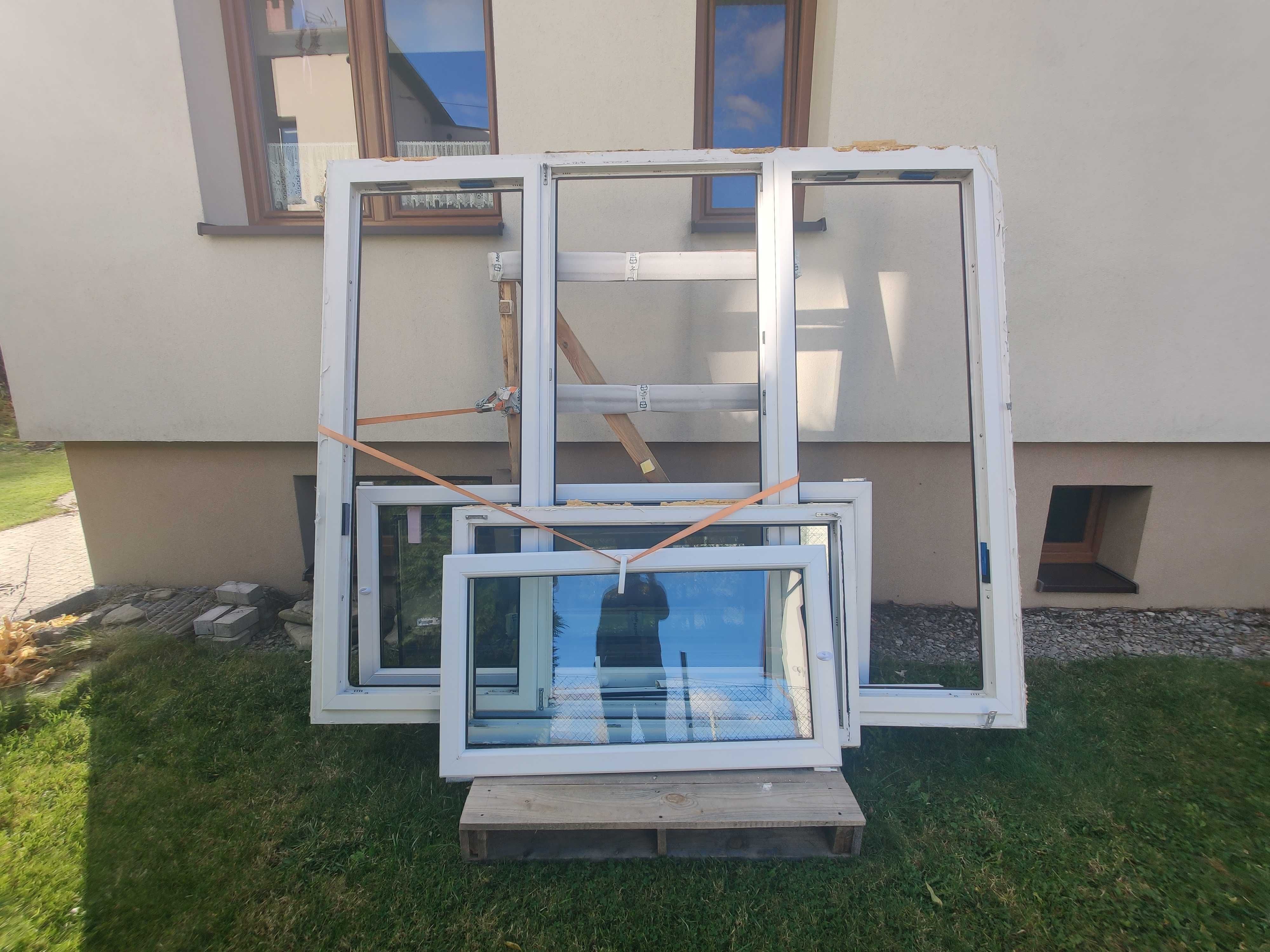 Duże OKNO 3 skrzydłowe po demontażu 2570 mm / 2045 mm