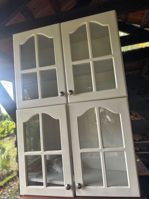 Zestaw mebli kuchennych z naturalnego drewna + zlewozmywak z baterią