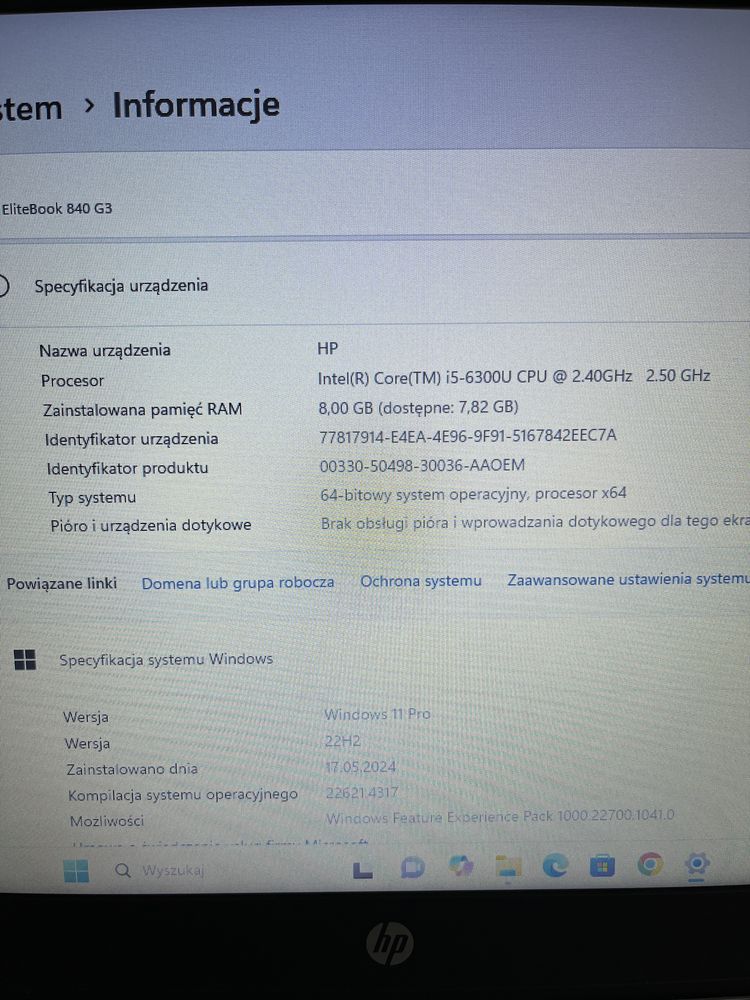 Laptop HP Elitebook G3 w bardzo dobrym stanie
