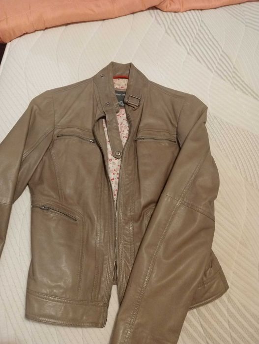 Casaco couro castanho-cinza senhora da Marc O' Polo