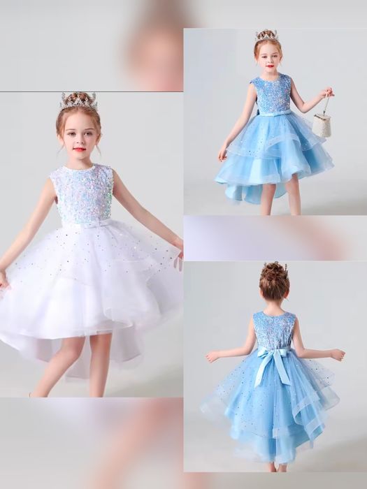 Дитяча біла блакитна пишна святкова ошатна сукня 4 5 6 7 8 9 платье
