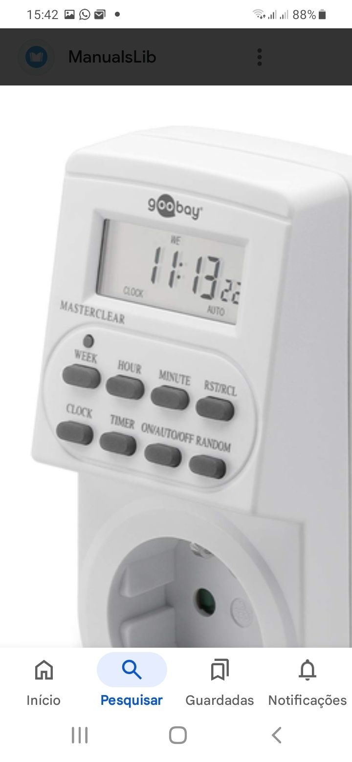 Temporizador tomada até 3600W