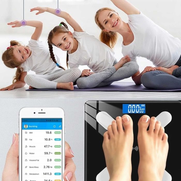 WAGA ŁAZIENKOWA analityczna elektroniczna BLUETOOTH 180KG smart 25w1