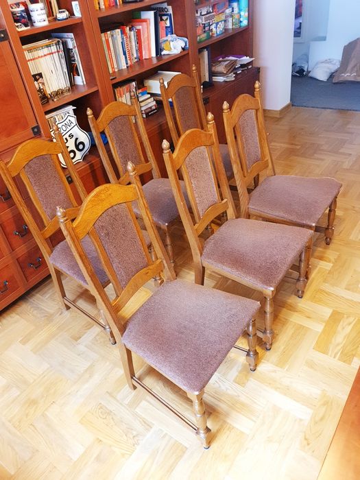 OKAZJA!!! Krzesła drewniane tapicerowane 6 sztuk